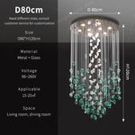 suspension lumineuse led moderne cristal transparent vert blanc