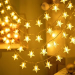 guirlande lumineuse étoiles dorées blanc multicolore noël extérieur mariage chambre