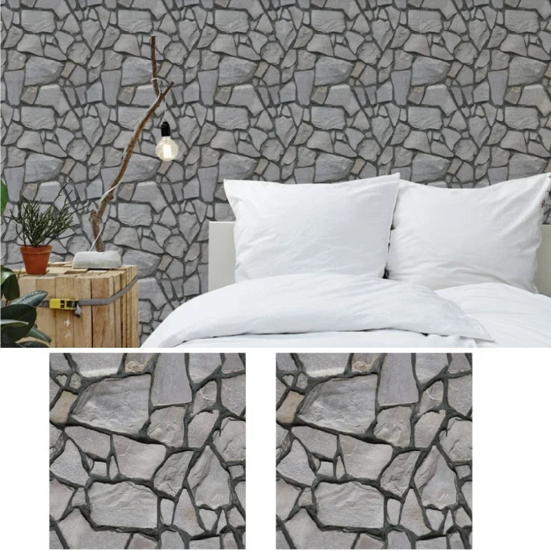 panneau décoratif mural brique rouge brun moderne 3d autocollant 30x30cm gris beige rustique