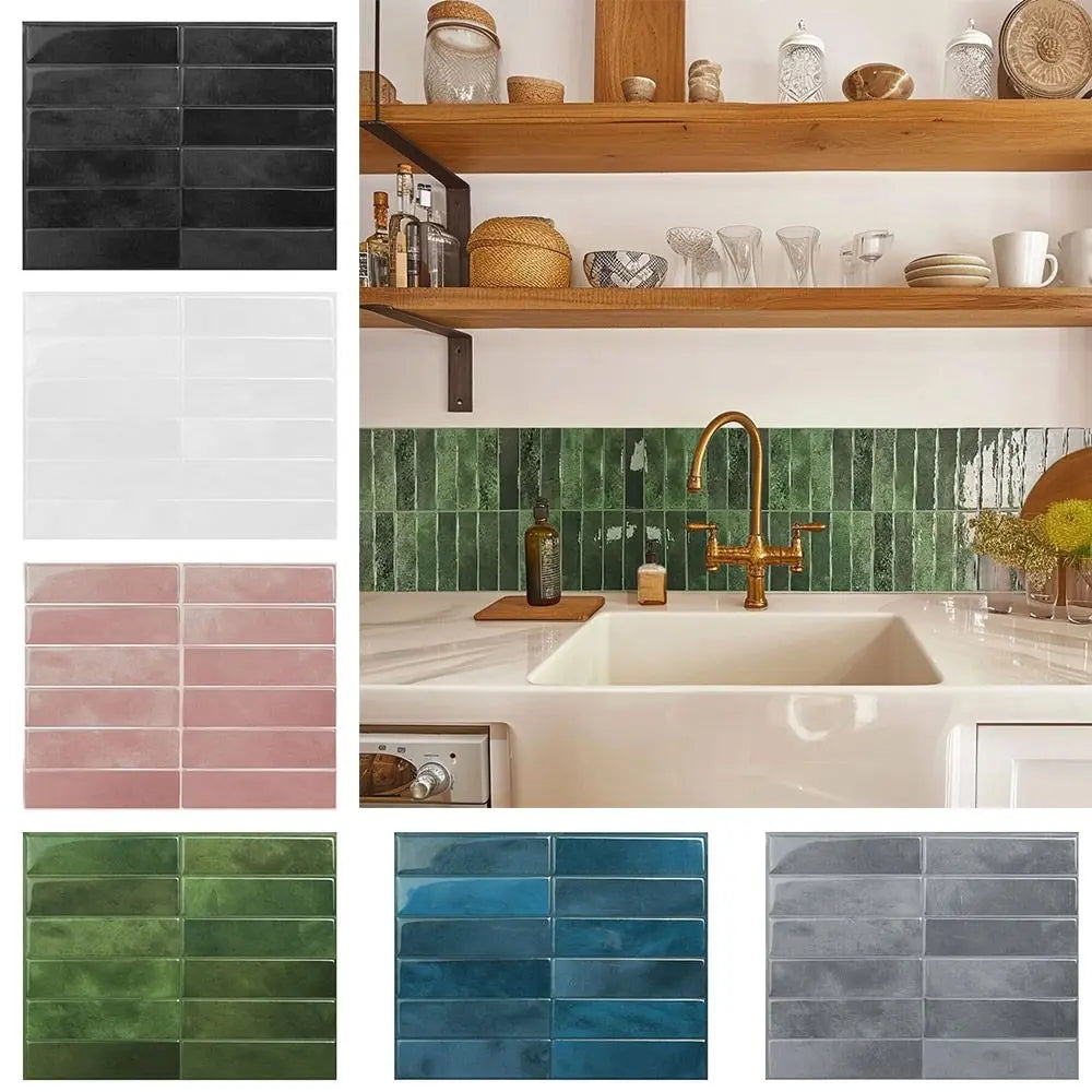autocollants muraux carreaux noir blanc rose vert bleu gris marbré moderne adhésif