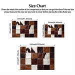 tapis marron blanc patchwork imitation cuir antidérapant moderne rustique intérieur cuisine salle bain