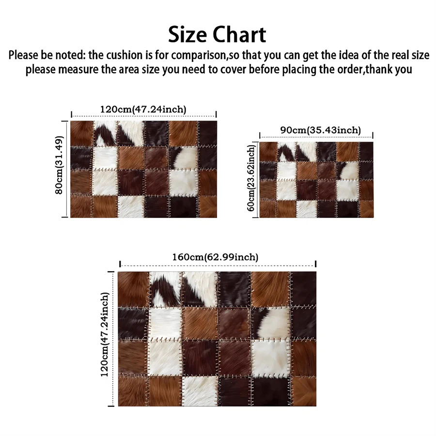 tapis marron blanc patchwork imitation cuir antidérapant moderne rustique intérieur cuisine salle bain