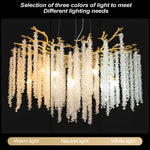 suspension lumineuse moderne dorée blanches translucides branches naturel salon chambre restaurant étude