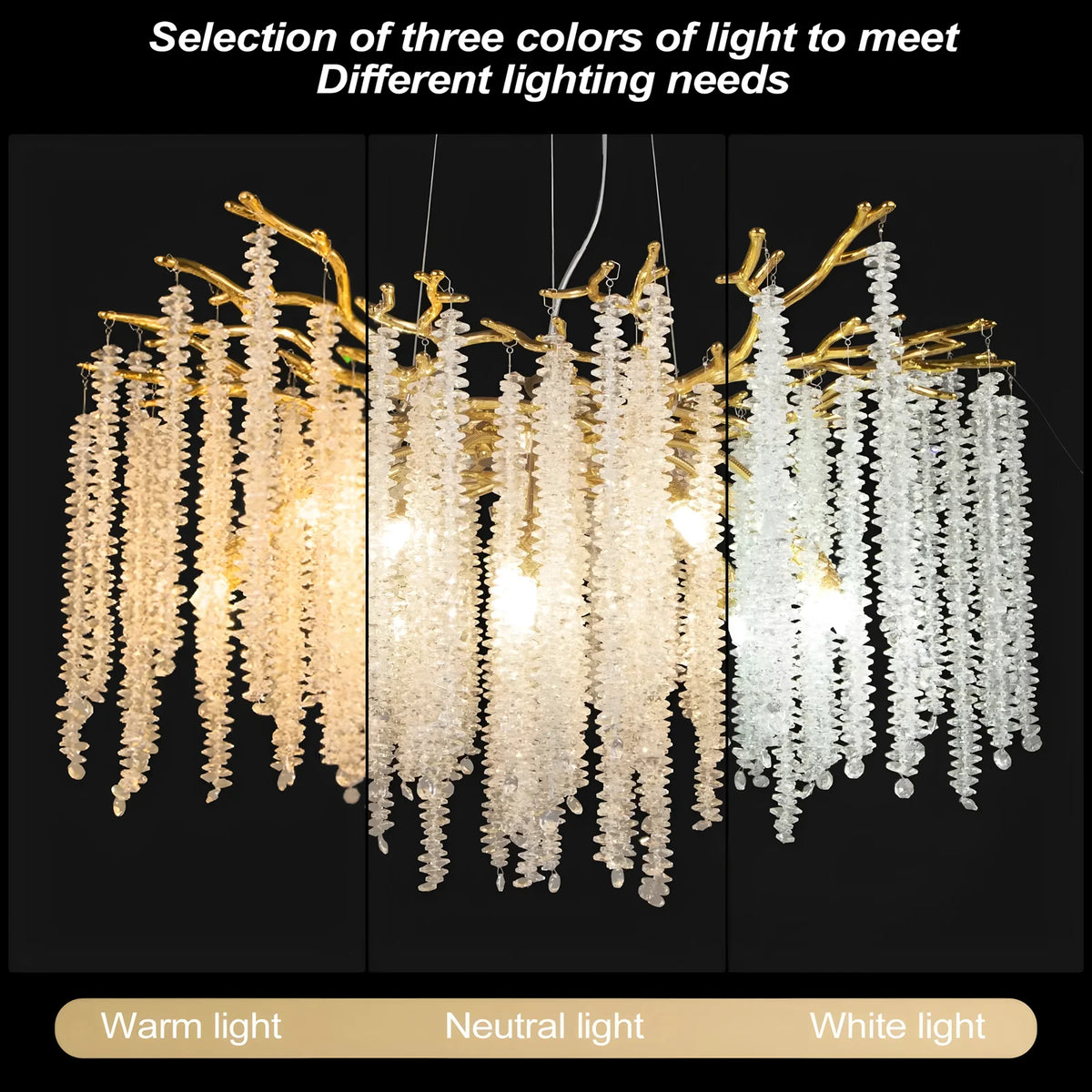suspension lumineuse moderne dorée blanches translucides branches naturel salon chambre restaurant étude