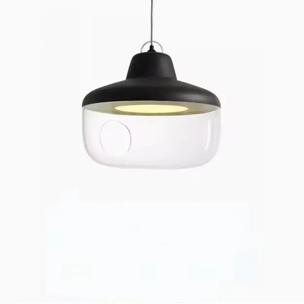 suspension lumineuse moderne transparente oiseau figurines robot vert gris noir rouge