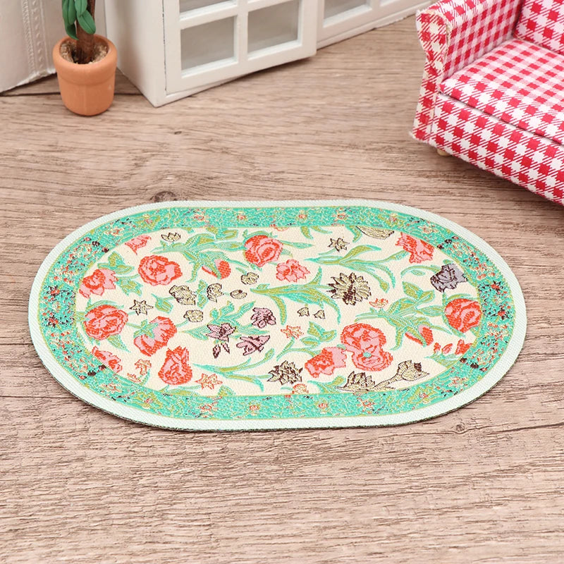 tapis peluche floral rouge bleu vert rose classique sports enfants maison poupée