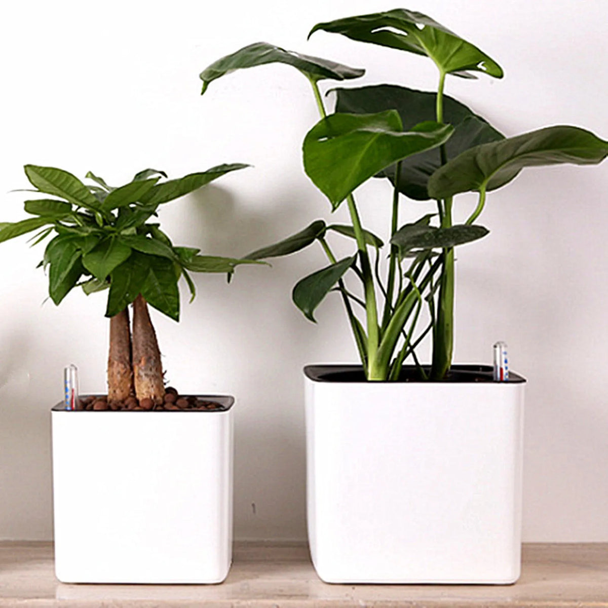 Pot fleurs moderne blanc lisse sans finition 20cm 20cm 19.8cm auto arrosage