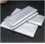 rideau fenêtre polyester argenté opaque double face anti uv largeur 145cm 175cm 195cm bloque