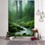 Tenture murale forêt cascade paysage nature
