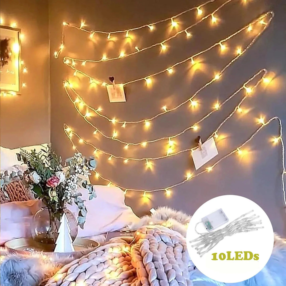 guirlande lumineuse led blanc chaud moderne 10m 80leds autoinstallation festive camping mariage