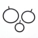 anneaux rideau noirs ronds lisses minimaliste 25mm 28mm 38mm 45mm 55mm