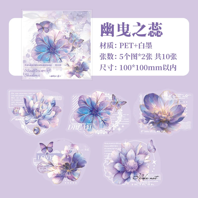 autocollants fleurs papillons texte adhésifs scrapbooking diy fournitures romantique vintage 10 pièces