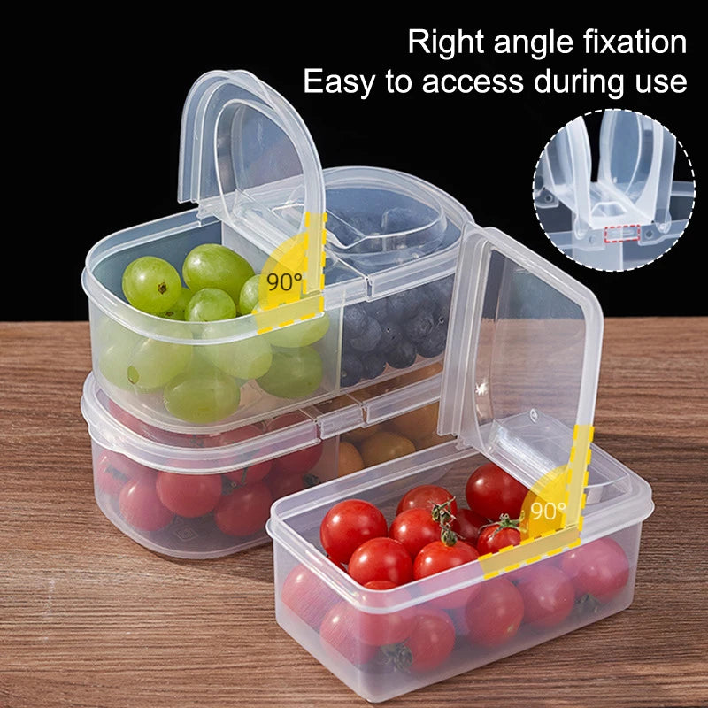 boîtes rangement fruits transparentes modernes clips poignées multifonctionnelles