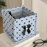 boîtes rangement coton pliables rose blanc noir pois texturées