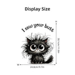 sticker mural chat mignon saw your butt texte noir blanc illustration décoration chambre enfants