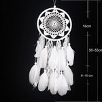 attrape rêves traditionnel blanc plumes blanches décoration maison amour pastorale matière organique