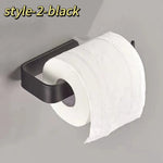 porte serviettes papier noir adhésif moderne salle bains papier toilette cuisine rouleau support étanche