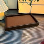 plateau rangement bois texturé moderne marron blanc bijoux cosmétiques organisation coiffeuse