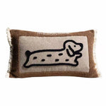 housse coussin brodée porc chien animaux motifs doux lit polyester coton respectueux environnement christmas