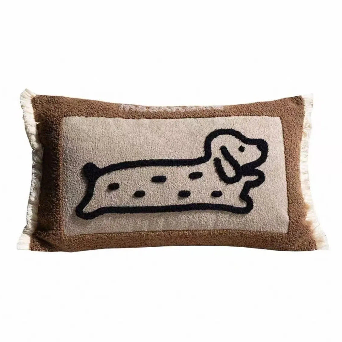 housse coussin brodée porc chien animaux motifs doux lit polyester coton respectueux environnement christmas