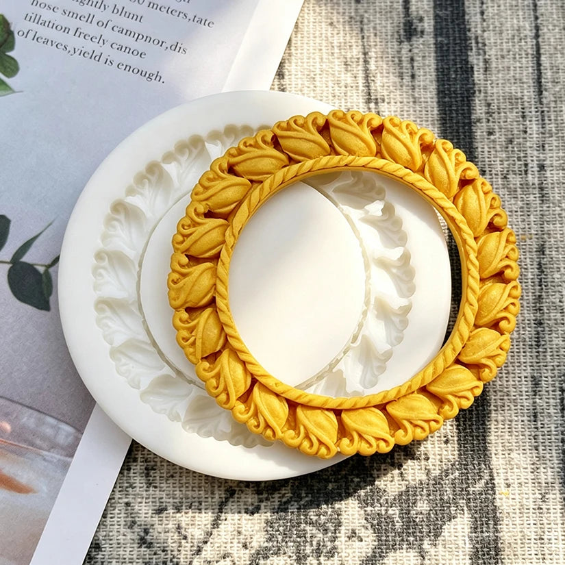 miroir blanc vintage feuillagé relief silicone respectueux environnement opacité classique