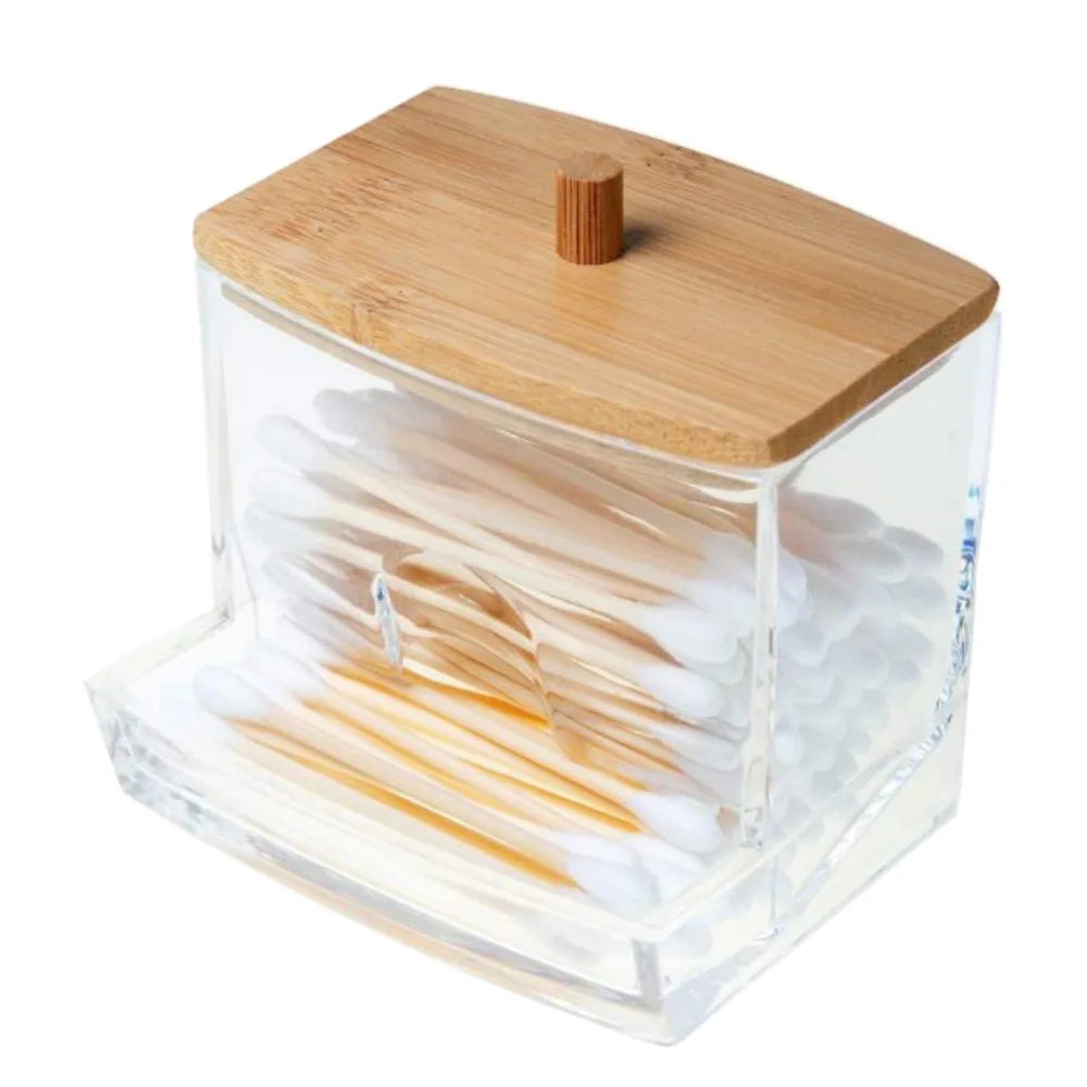 boîtes rangement coton tige bouchons cosmétiques transparentes réutilisables multifonction modernes minimalistes voyage
