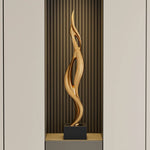 décoration moderne sculpture or noir abstraite contemporaine maison living room led éclairage