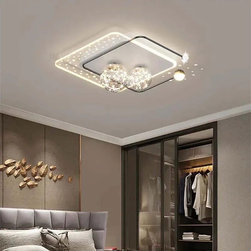 plafonnier moderne blanc doré acrylique motifs lumineux facile certifications sécurité
