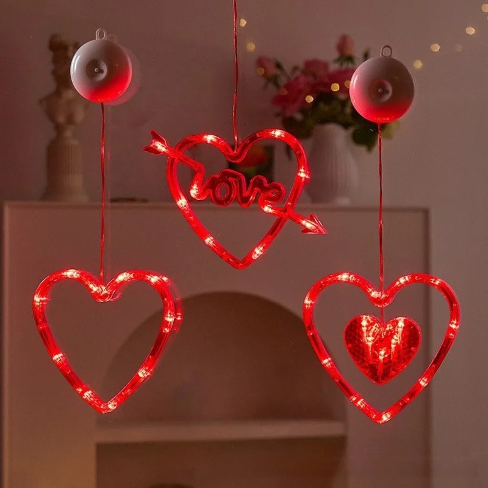 guirlande lumineuse coeur rose leds brillantes moderne mariage anniversaire déco festive