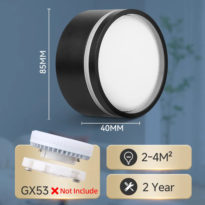 Downlight led moderne noir blanc surface flux lumineux 249 2000 vissant aluminium