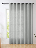rideau gris semi transparent texture lin polyester moderne anneaux salon chambre coucherhôtelcafébureau