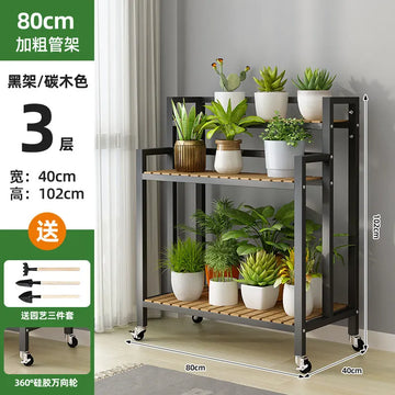 étagère plantes bois métal roulettes meuble jardin intérieur blanc moderne