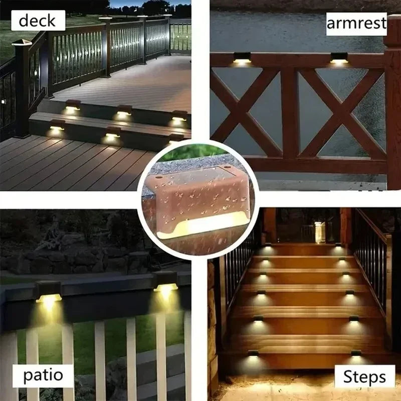 lampes solaires led extérieures modernes marron noir beige escaliers terrasse jardin ip45 abs