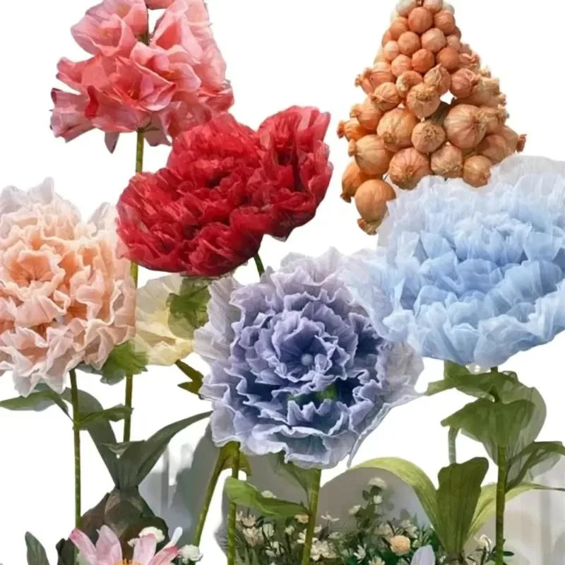 décoration intérieure fleurs artificielles rose rouge bleu violet transparentes modernes
