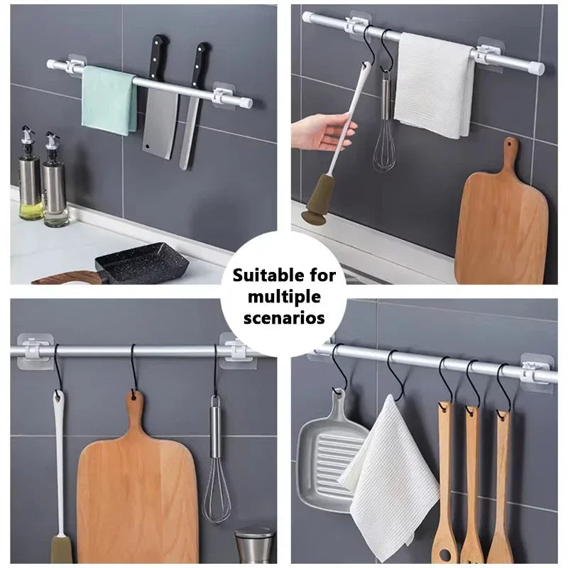 clips suspension adhésifs blancs modernes utilisation multiple support mural rideaux outils cuisine pièces