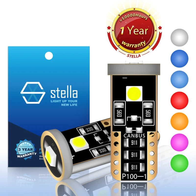 ampoules led t10 w5w blanc bleu rouge violet vert super lumineuses modernes haute qualité