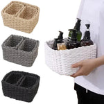 paniers rangement tissés osier gris noir beige blanc modernes rustiques multifonctionnels rangement organisation