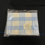 serviettes table tissu blanc bleu rayures modernes classiques décoration table maison