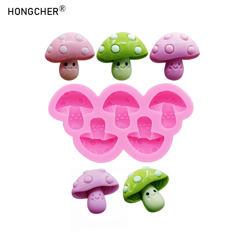 moule silicone gâteau forme champignon rose clair décoration dessert cuisine chocolat enfantin moderne