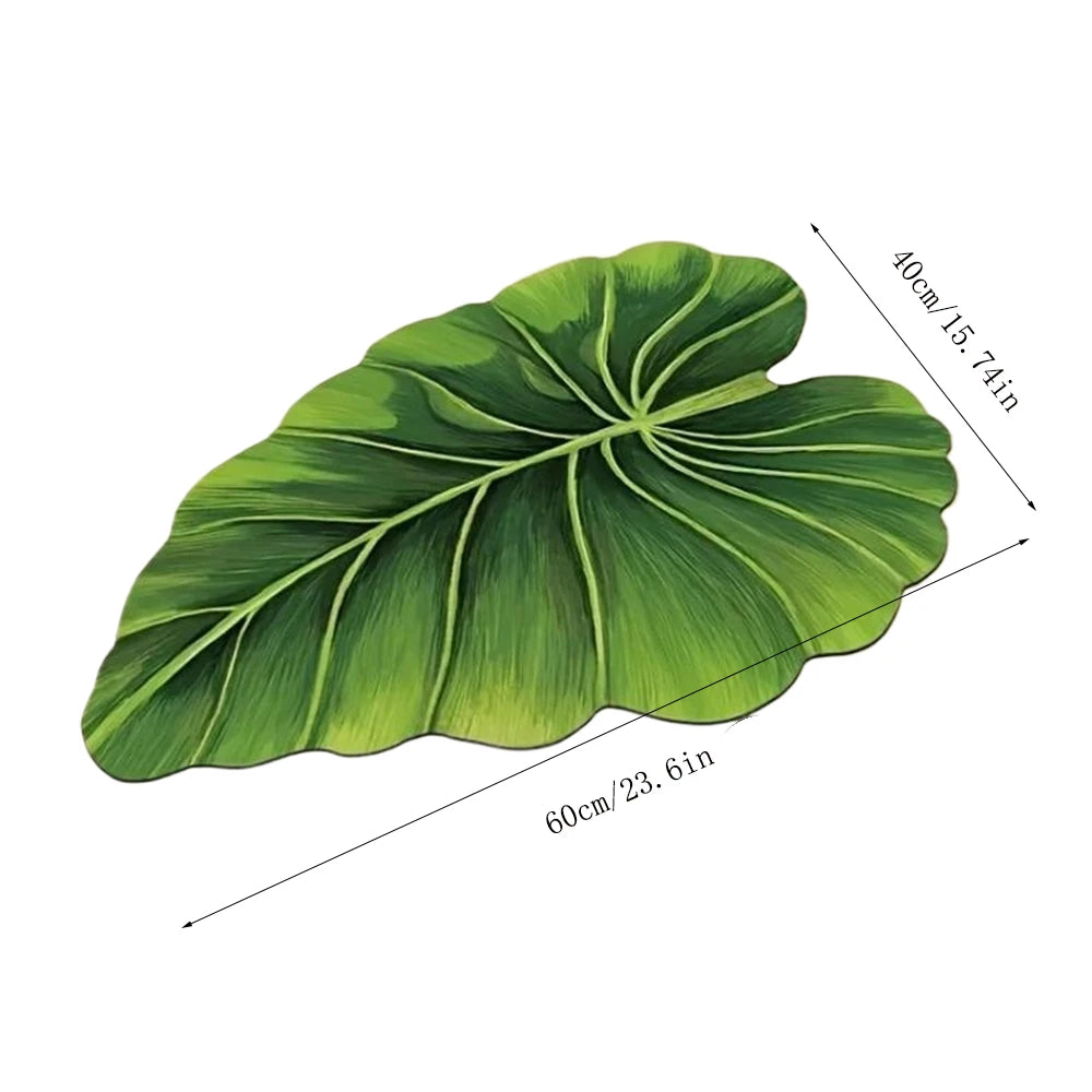 tapis vert feuille moderne respectueux environnement caoutchouc rapide séchage salle bain