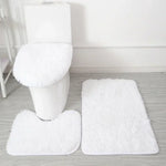 ensemble tapis salle bain pièces beige clair peluche douce antidérapant moderne absorbant