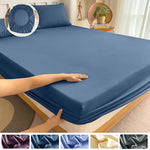 housse lit violet bleu marine gris uni anti acariens anti bactéries moderne 120x200 150x200