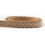 ruban decoratif dentelle geometrique doré beige classique 1cm elastic soluble echangable decoration
