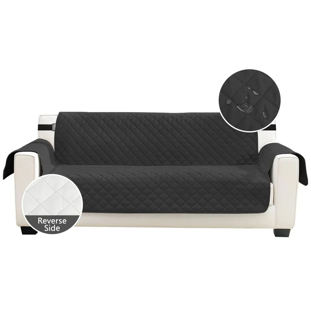 Housse canapé quilted gris brun beige moderne boucles métalliques lavable places