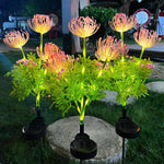 éclairage extérieur solaire fleurs artificielles lumineuses moderne vert rose blanc patio jardin