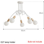 suspension lumineuse moderne noir doré ampoules blanches structure spirale fixation câbles métallique
