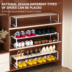 étagère chaussures extensible blanche perforée moderne pieds robustes rangement fer métal adjustable chambre