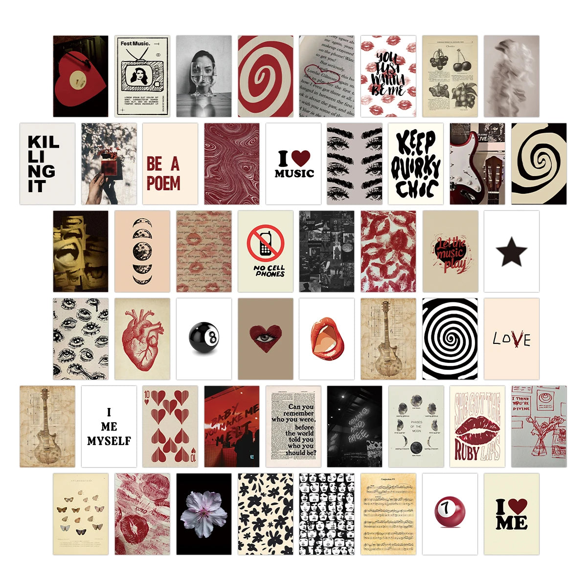 Cartes postales modernes abstraites 15x10cm kit collage chambre décoration vintage minimaliste floral geometrique