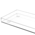 plateau acrylique transparent moderne rectangle rangement cuisine décoration maison fruits organizer vanity