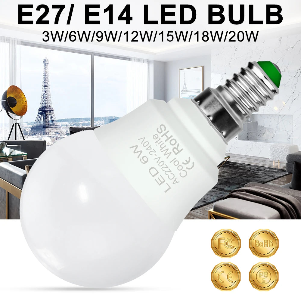 ampoule led boule blanche mate moderne lustre salon chambre culot e27 e14 maison